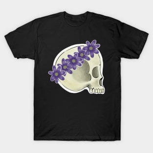 Skull wearing a flower crown T-Shirt